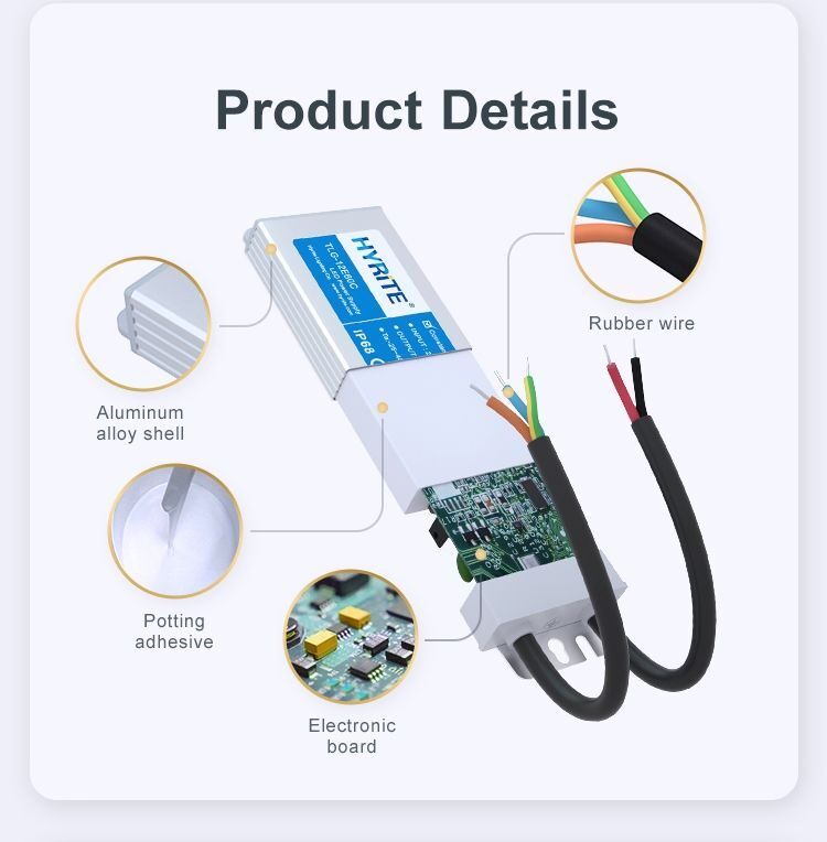 Блок живлення HYRITE 24В 20Вт 0,83A IP68 TLG-24E20C Slim алюм.