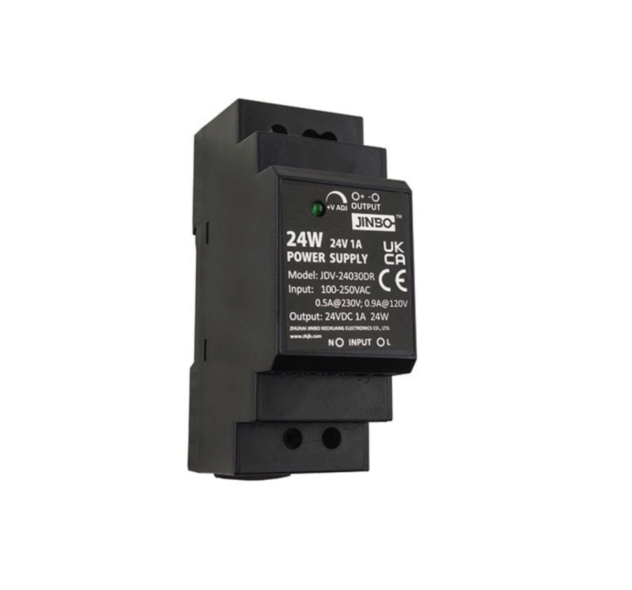 Блок живлення JINBO 24В 24Вт 1А IP33 JDV-24030DR на DIN рейку
