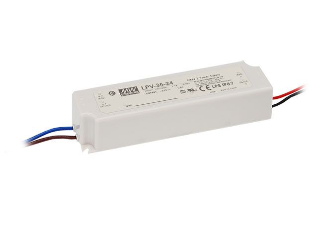 Блок живлення MEAN WELL 24В 36Вт 1,5А IP67 LPV-35-24 пласт. герм.