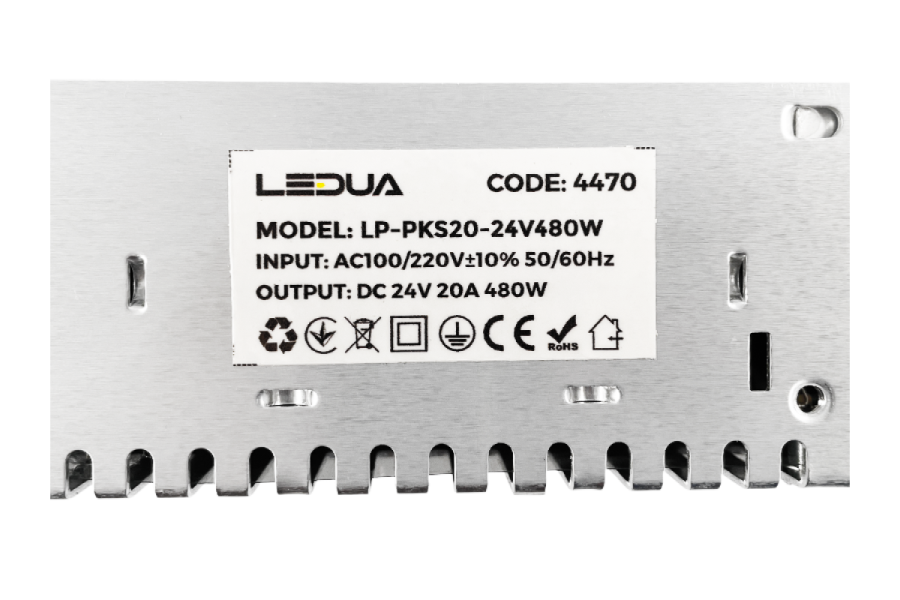 Блок живлення UA 24В 480Вт 20А IP20 LP-PKS20-24V480W мет. перф.