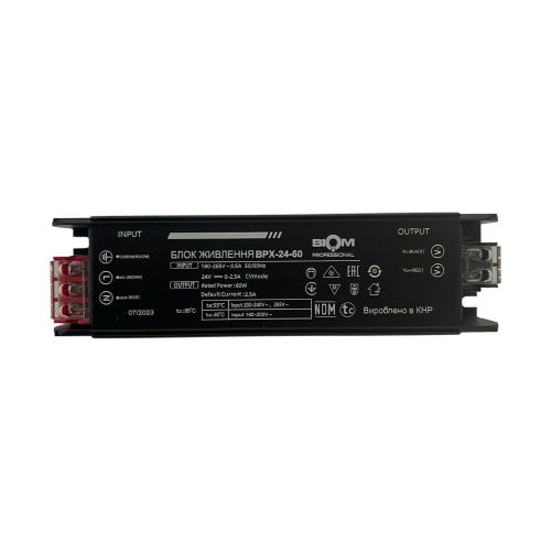 Блок живлення 24В 60Вт 2,5А IP20 BPX-24-60 Slim металевий перфорований корпус