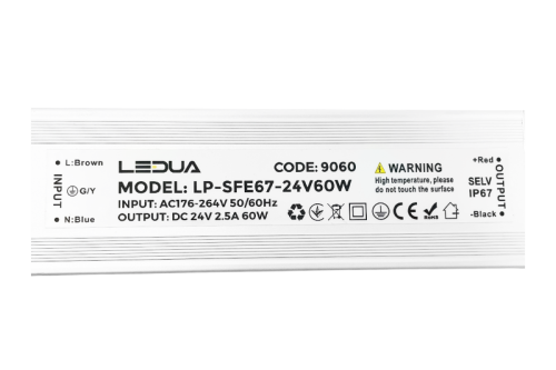 Блок живлення UA 24В 60Вт 2,5А IP67 LP-SFE67-24V60W мет. герм.