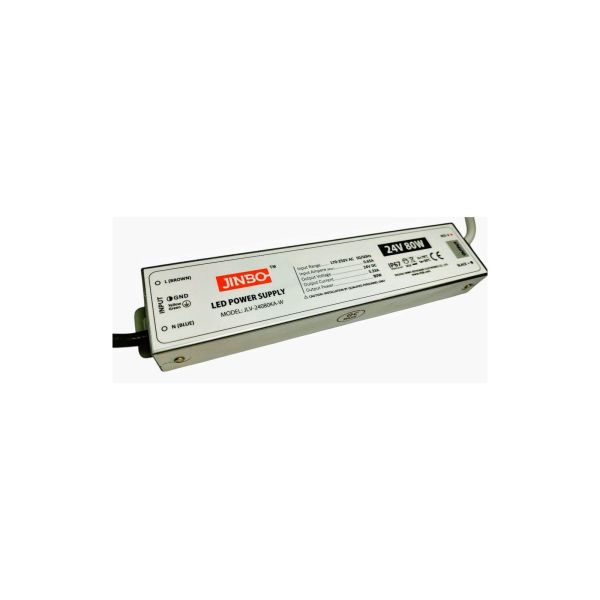 Блок живлення JINBO 24В 80Вт 3,33А IP67 JLV-24080KA-W мет. герм.