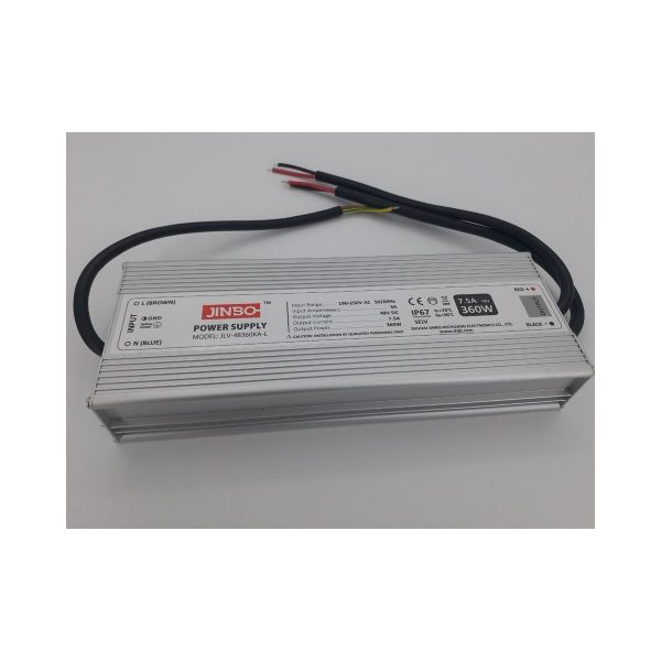 Блок питания 48В 360Вт 7,5А IP67 JLV-48360KA-L металлический корпус