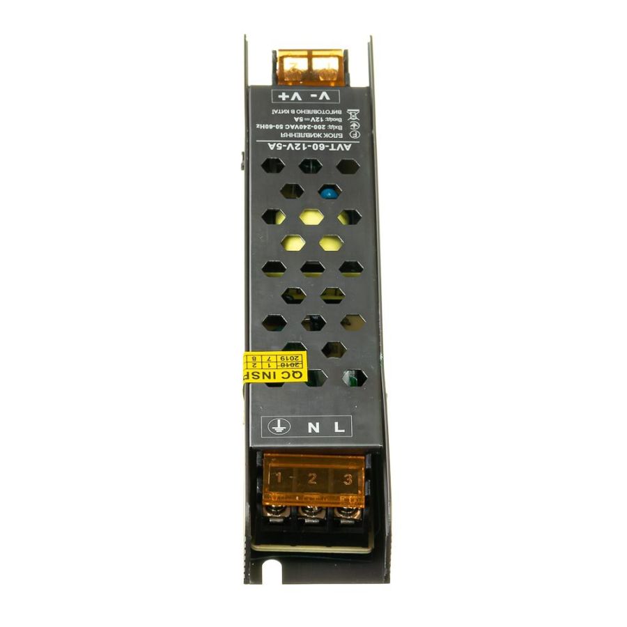 Блок живлення AVT 12В 60Вт 5А IP20 Slim мет. перф.