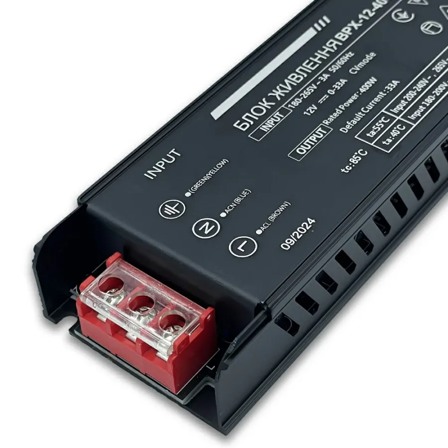 Блок живлення BIOM 12В 400Вт 33А IP20 BPX-12-400 Slim мет. перф.