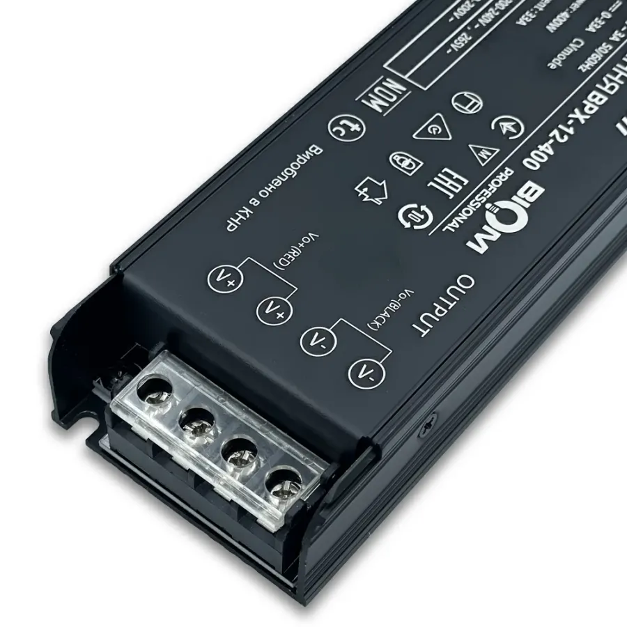 Блок живлення BIOM 12В 400Вт 33А IP20 BPX-12-400 Slim мет. перф.