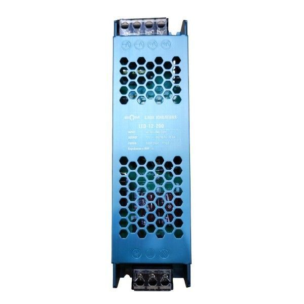 Блок питания 12В 200Вт 16,5А IP20 LED-12-200 Slim металлический перфорированный корпус