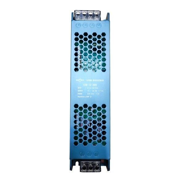 Блок питания 12В 300Вт 25А IP20 LED-12-300 Slim металлический перфорированный корпус