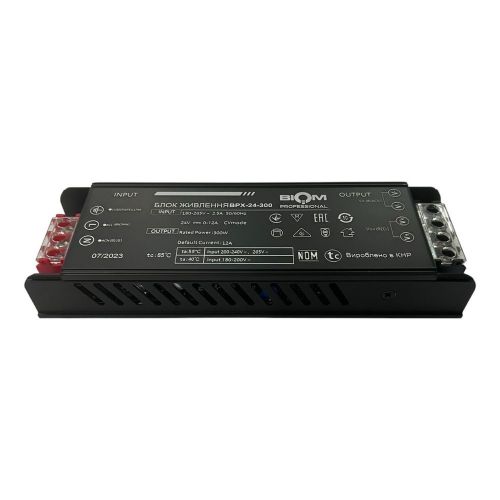 Блок живлення BIOM 24В 300Вт 12,5А IP20 BPX-24-300 Slim мет. перф.