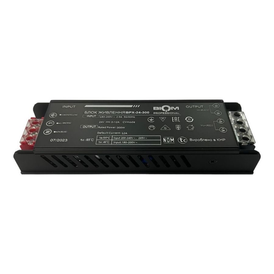Блок питания 24В 300Вт 12,5А IP20 BPX-24-300 Slim металлический перфорированный корпус