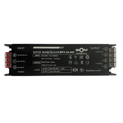 Блок живлення BIOM 24В 400Вт 16,6А IP20 BPX-24-400 Slim мет. перф.