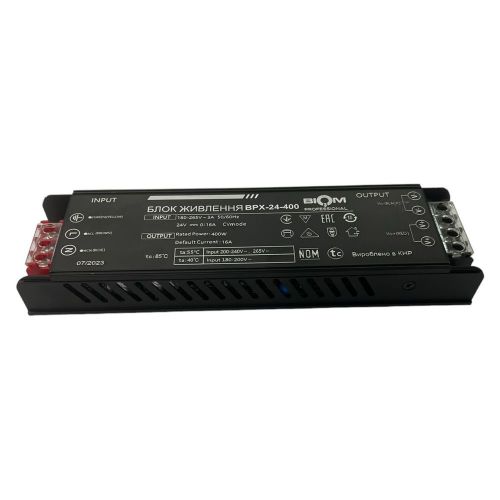 Блок живлення BIOM 24В 400Вт 16,6А IP20 BPX-24-400 Slim мет. перф.