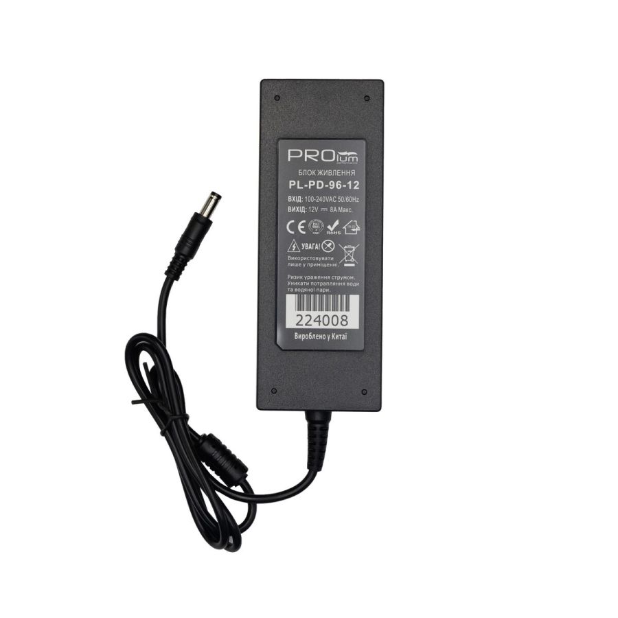 Блок живлення PROLUM™ 12V, 96W, 8.0А, Series "PD"