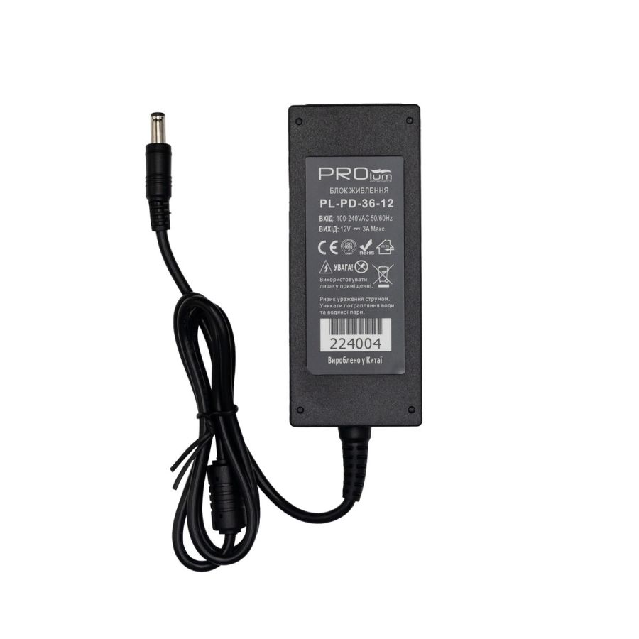 Блок живлення PROLUM™ 12V, 36W, 3.0А, Series "PD"
