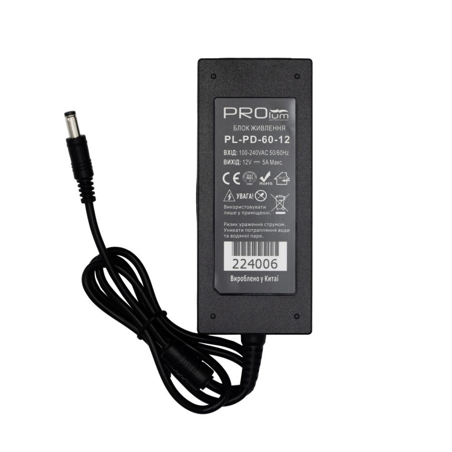 Блок живлення PROLUM™ 12V, 60W, 5.0А, Series "PD"