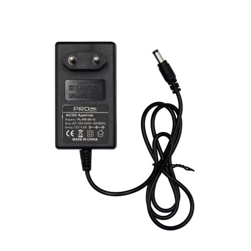 Адаптер живлення PROLUM™ 12V, 36W, 3.0А, Series "PD"
