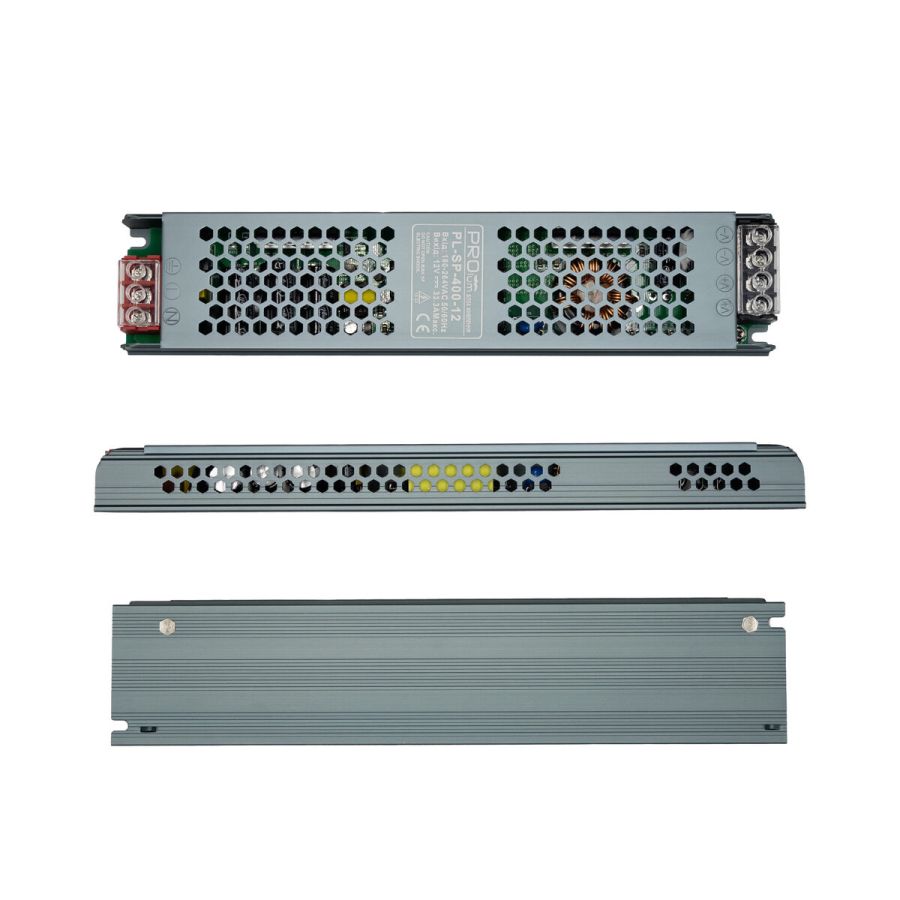 Блок питания 12В 400Вт 33,3А PL-SP-100-12 IP20 Slim Перф корпус (металл)