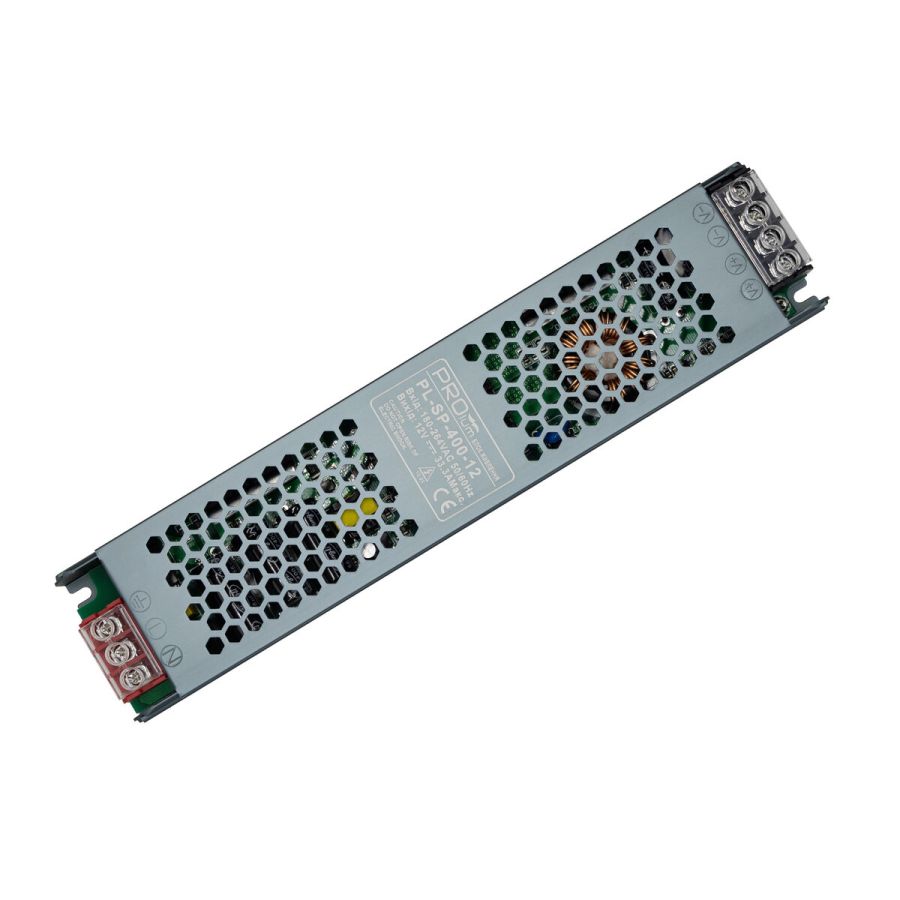 Блок питания 12В 400Вт 33,3А PL-SP-100-12 IP20 Slim Перф корпус (металл)
