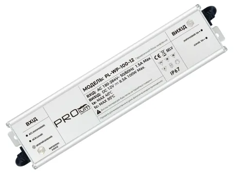 Блок живлення PROLUM™ 12V, 100W, 8.33А, Series "WPS"