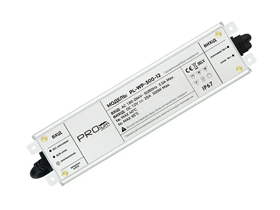 Блок живлення PROLUM™ 12V, 300W, 25А, Series "WPS"