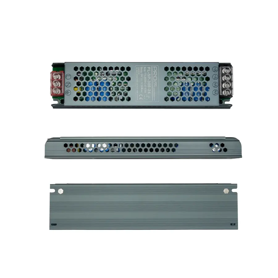 Блок питания 24В 300Вт 12,5А IP20 PL-SP-300-24 Slim металлический перфорированный корпус