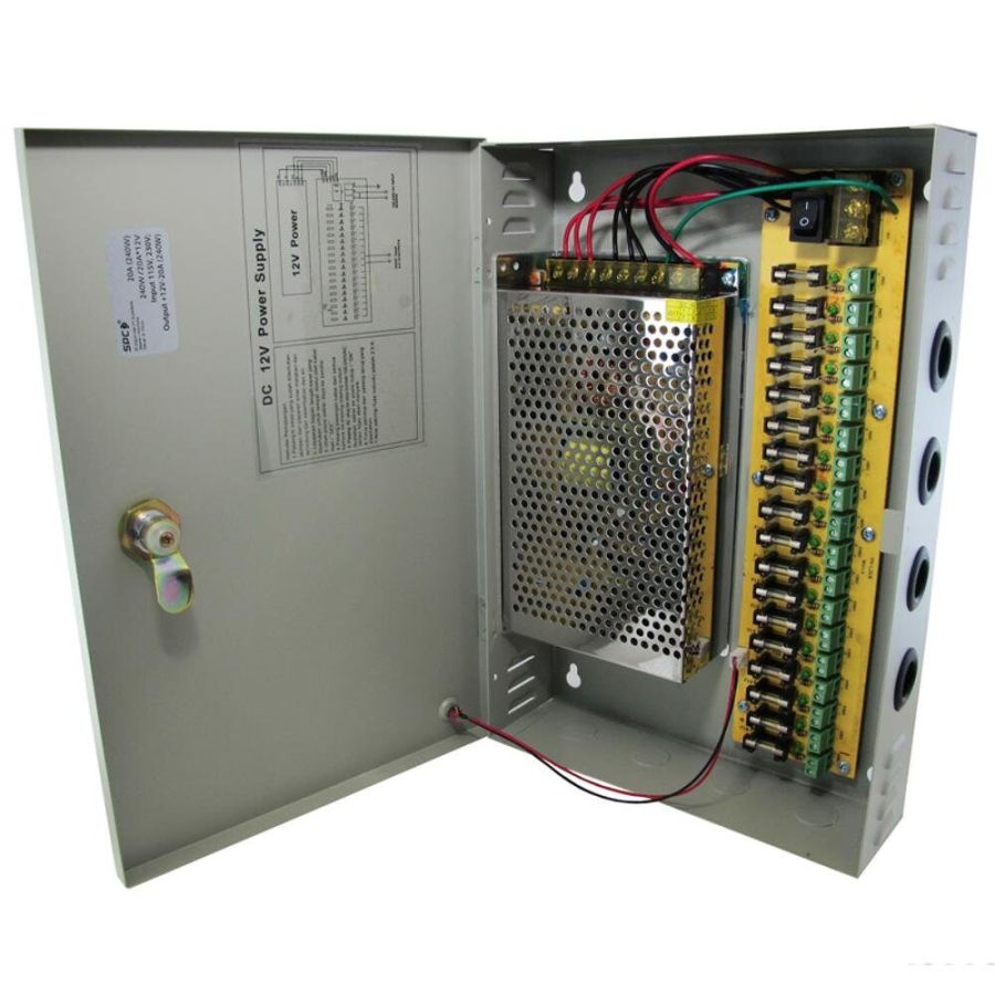Блок живлення PROLUM™ 12V, 240W, 20.0А, 18 каналів, Series "CCTV"