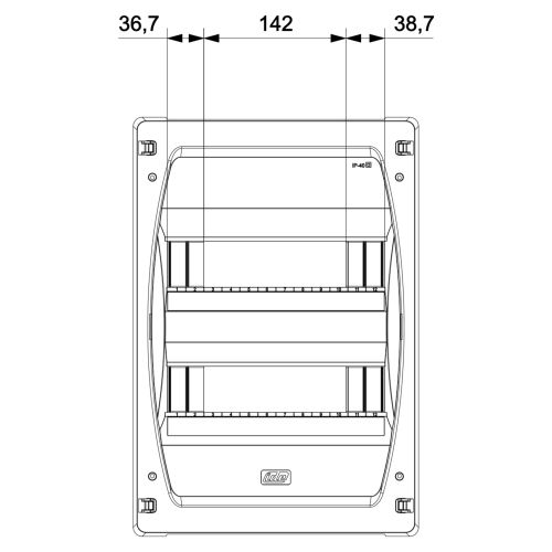 Распределительный щит IDE 24 модулей IP40 с шинами N и PE 419x285x118 мм (GPS24PT/RR)