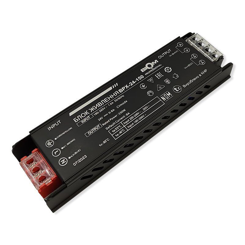 Блок питания 24В 150Вт 6А IP20 BPX-24-150 Slim металлический перфорированный корпус