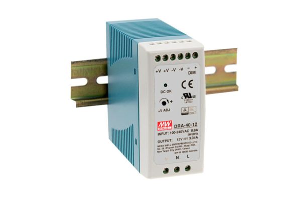 Блок живлення Mean Well на DIN-рейку DRA-40-12 (40,08W; 3,34A; 12V; IP20) Series "DRA"