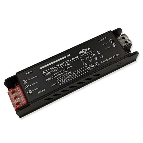 Блок живлення 24В 60Вт 2,5А IP20 BPX-24-60 Slim металевий перфорований корпус