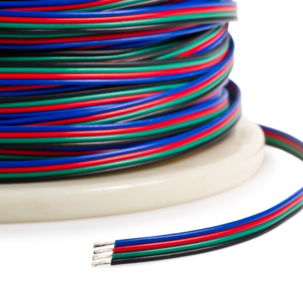 Дріт PROLUM™ для RGB LED стрічки 4х0.35 мм(100 м)
