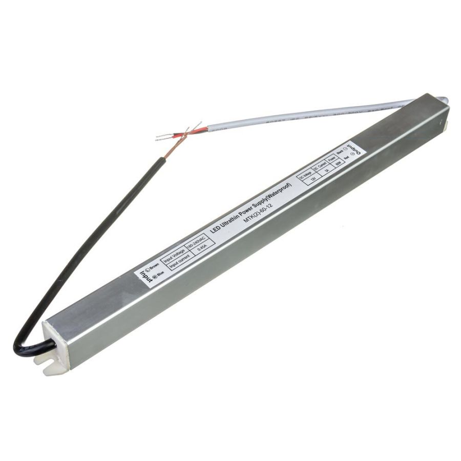 Блок живлення MOTOKO 12В 60Bт 5A IP65 Stick мет. герм.