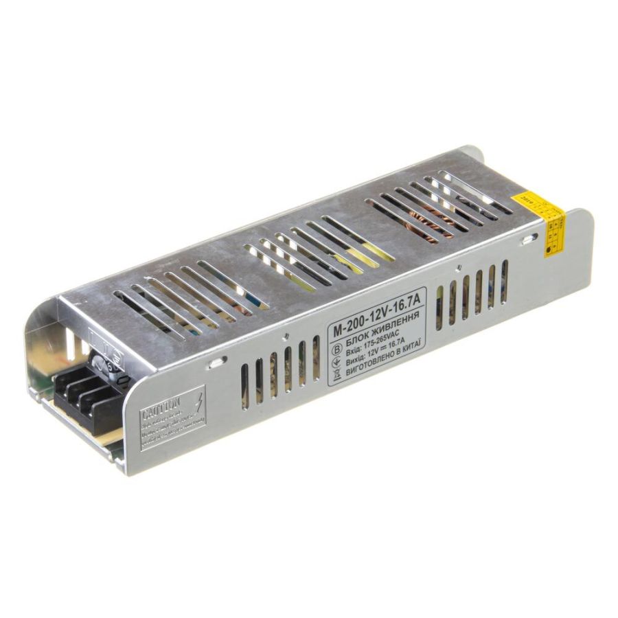 Блок живлення AVT 12В 200Вт 16,7А IP20 М мет. перф.