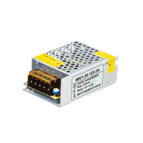 Блок живлення AVT 12В 36Bт 3A IP20 MN-36-12 мет. перф.