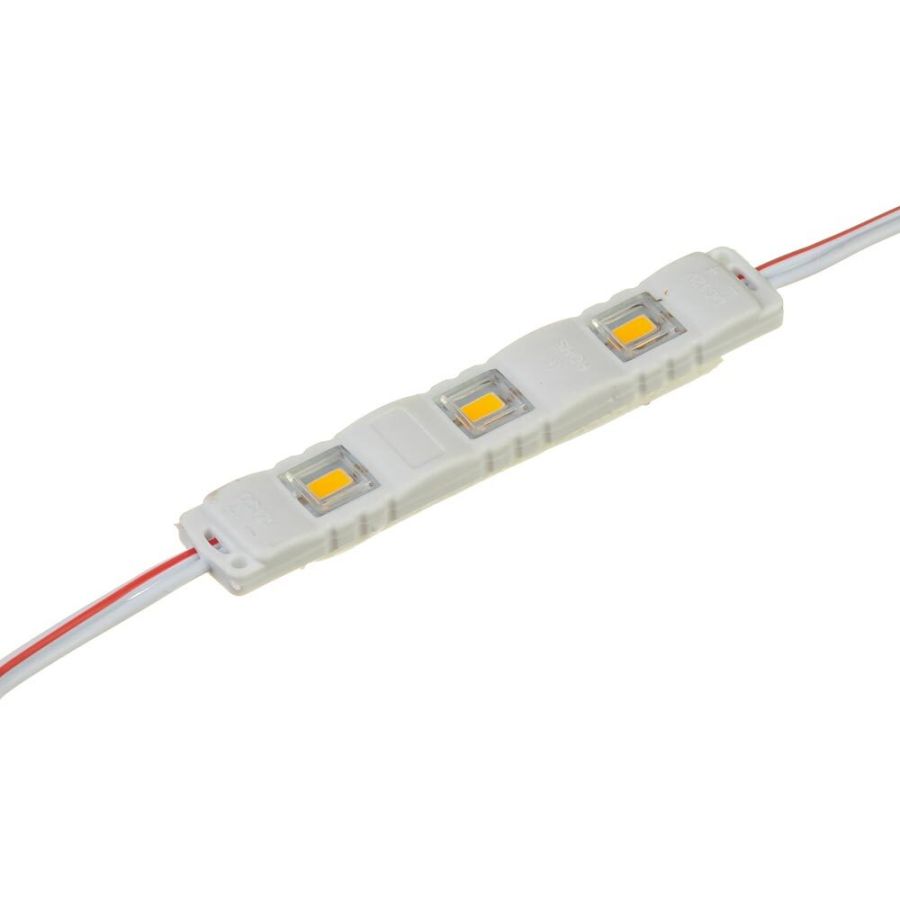 Светодиодный модуль кластер 12В MTK-5730-3Led-WW 1Вт Plastic Белый Теплий 3000К IP65 75мм