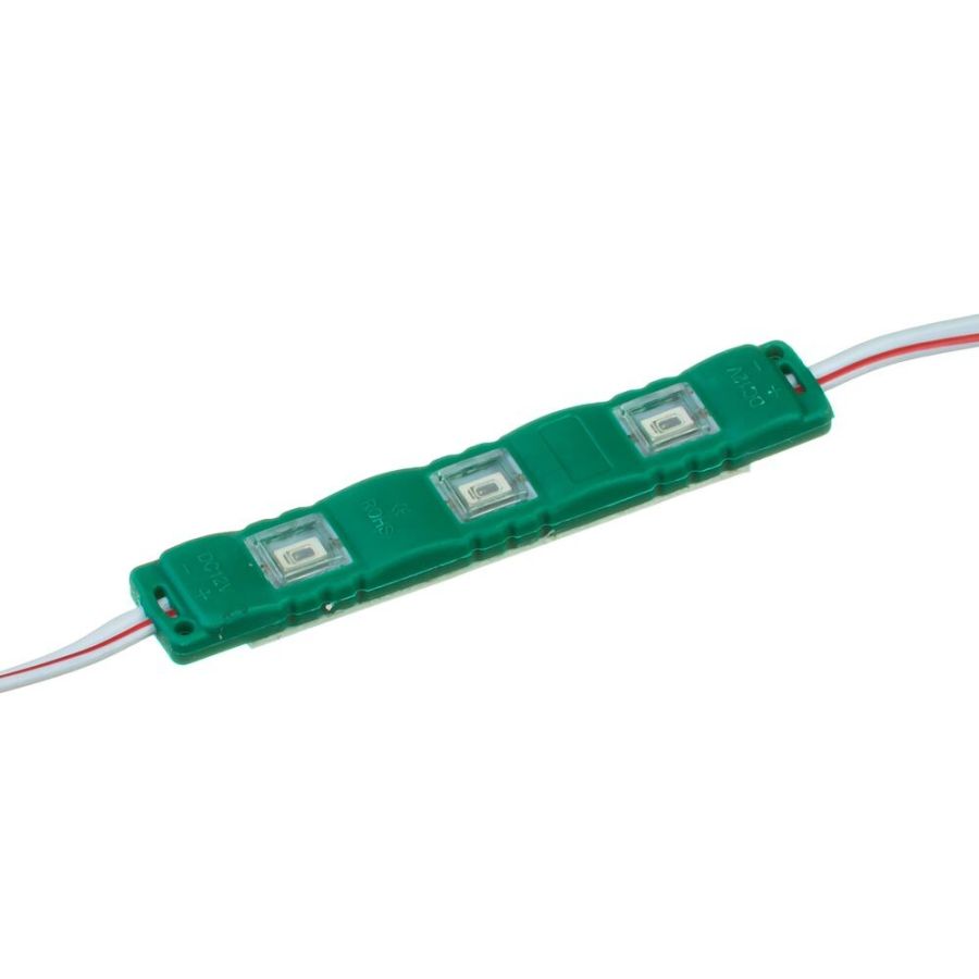 Лед модуль (кластер) 12В MTK-5730-3Led-G 1Вт Plastic Зелений IP67 75мм