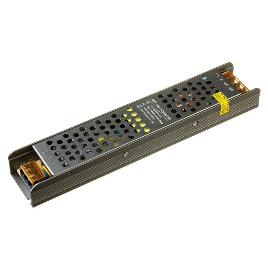 Блок живлення AVT 12В 250Вт 20,8А IP20 Slim мет. перф.