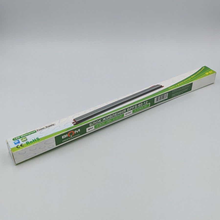Блок питания 12В 60Вт 5А IP67 BPFS-60-12 Stick металлический Герметичный корпус