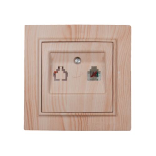 Розетка телефонна, Enzo біле дерево