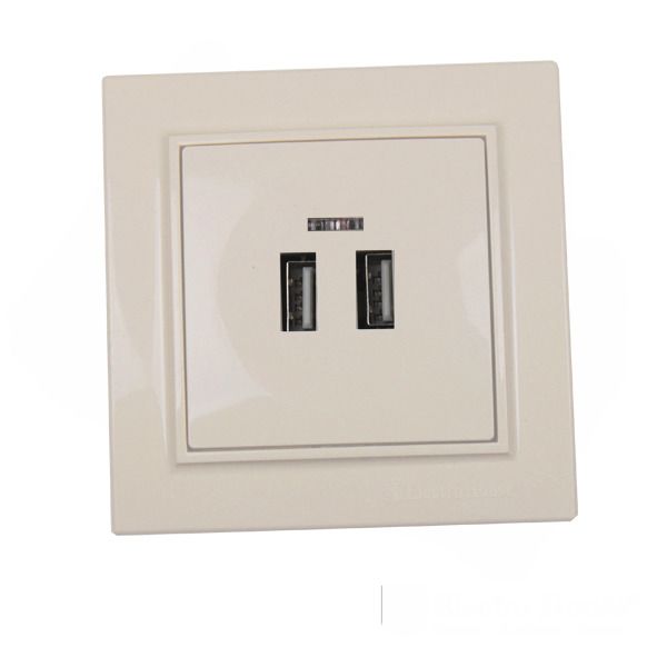 Розетка USB (2 порти) 2A, Enzo лате