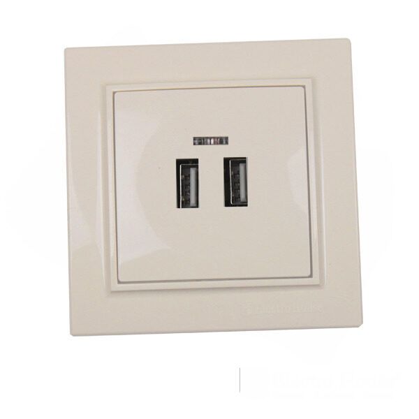 Розетка USB (2 порти) 2A, Enzo лате