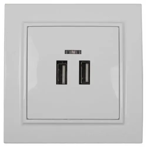 Розетка USB (2 порти) 2A, Enzo білий