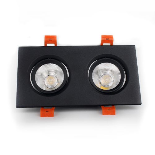 LED світильник стельовий подвійний  5Wx2 4100К, кут повороту  45°, чорний