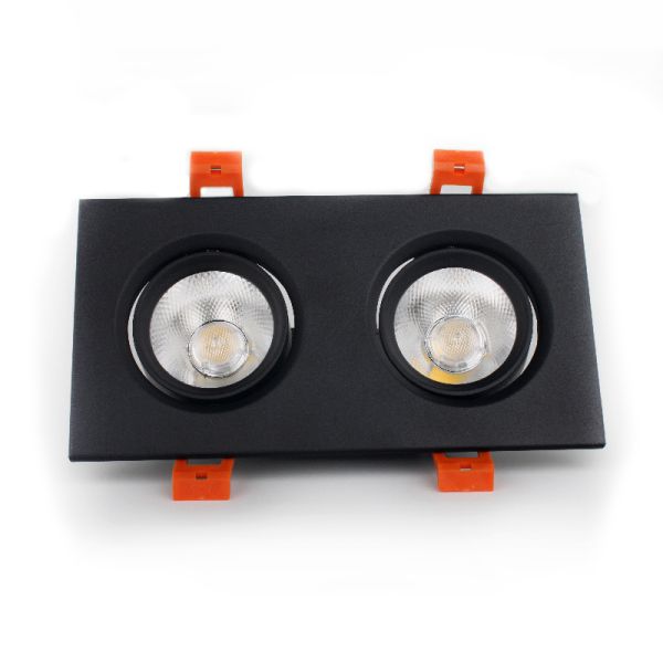 LED світильник стельовий подвійний  5Wx2 4100К, кут повороту  45°, чорний