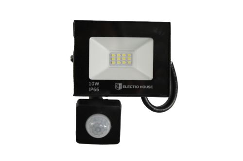 LED прожектор з датчиком руху 10Вт 1000 Лм 6500К  холодний білий SMD2835