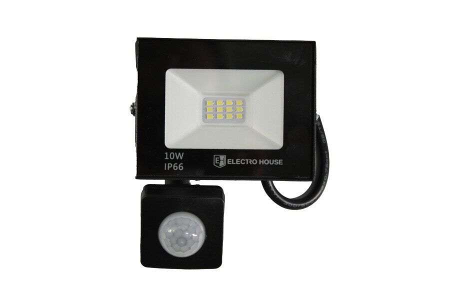 LED прожектор з датчиком руху 10Вт 1000 Лм 6500К  холодний білий SMD2835