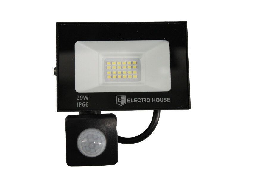 LED прожектор з датчиком руху 20Вт 2000 Лм  6500К  холодний білий SMD2835