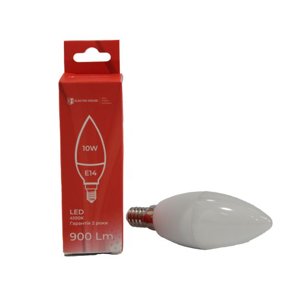 LED лампа С37 10Вт E14 4100К 900 Лм 165-265 В