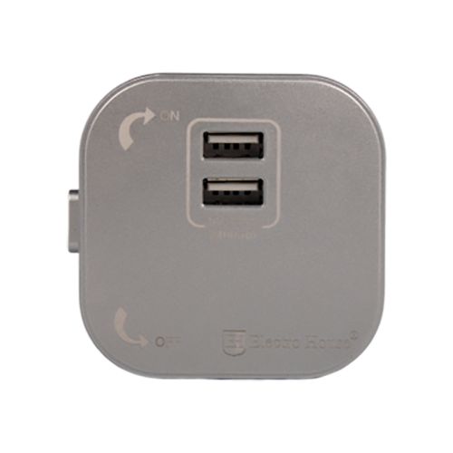 Розетка трекова подвійна USB 2.4 А, Unique Elegance Pandora (срібло)